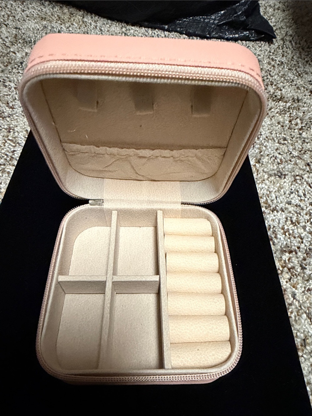 Compact Pink Travel Jewelry Case